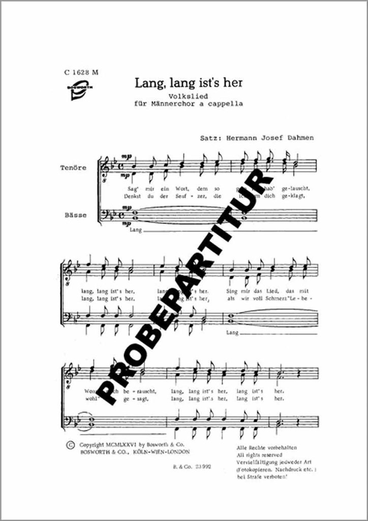 Lang, lang ist's her